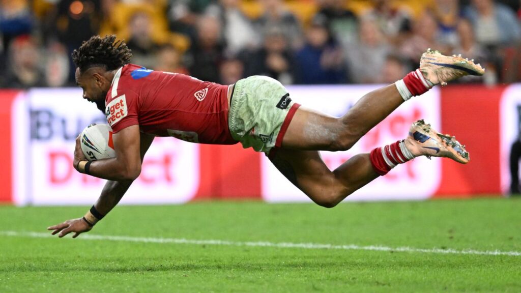 Hamiso Tabuai-Fidow has scored 27 tries in 32 Dolphins games at Suncorp Stadium.
