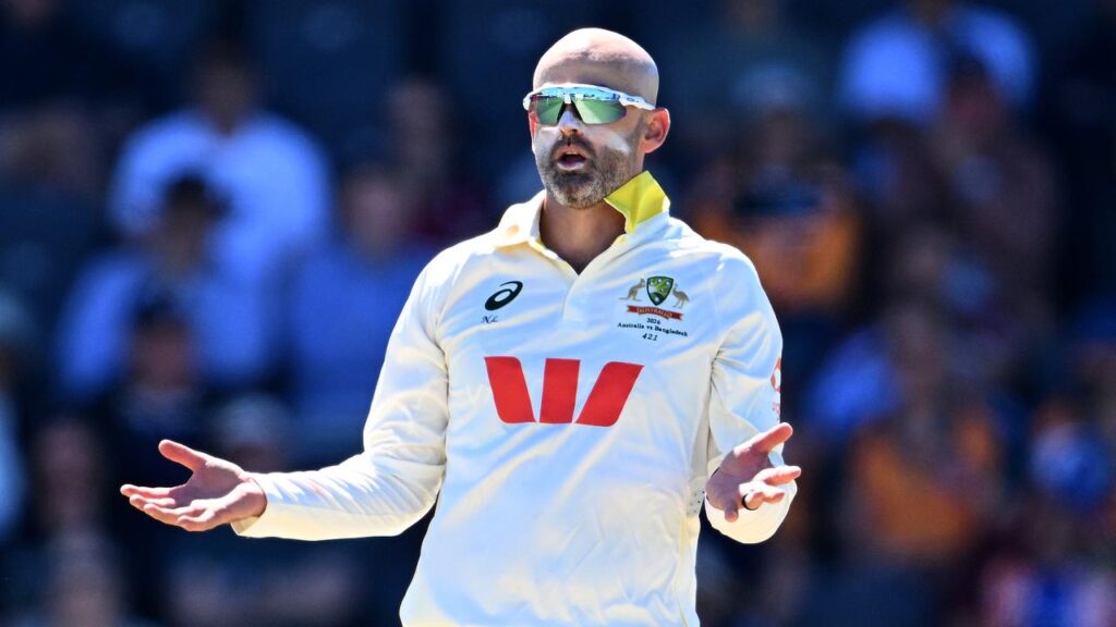 Nathan Lyon took 3-25 in Mackay in Bangladesh’s second innings of the second Test.

