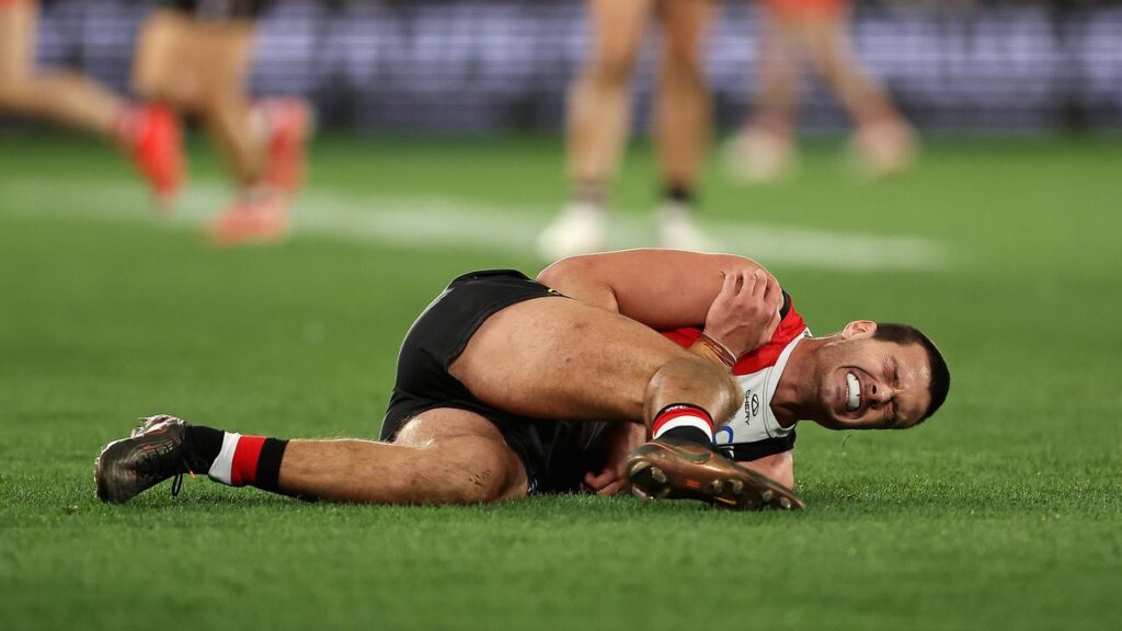 Jack Silvagni is hoping to play through the pain and overcome a shoulder injury for St Kilda.
