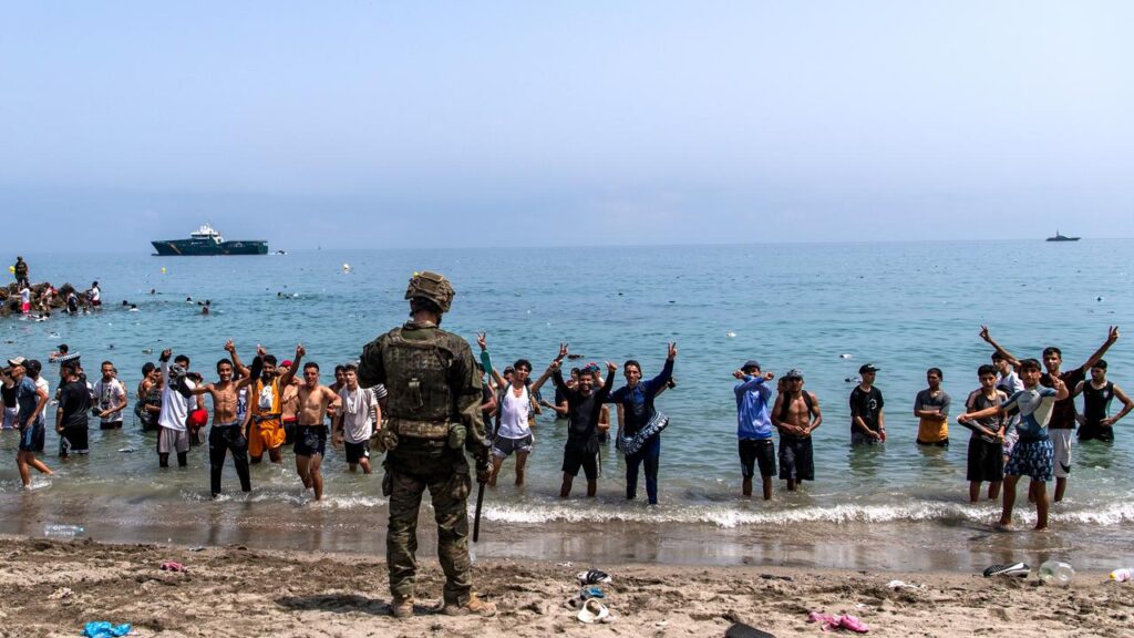The head of Ceuta’s local government says 60,000 people entered the enclave in recent days.
