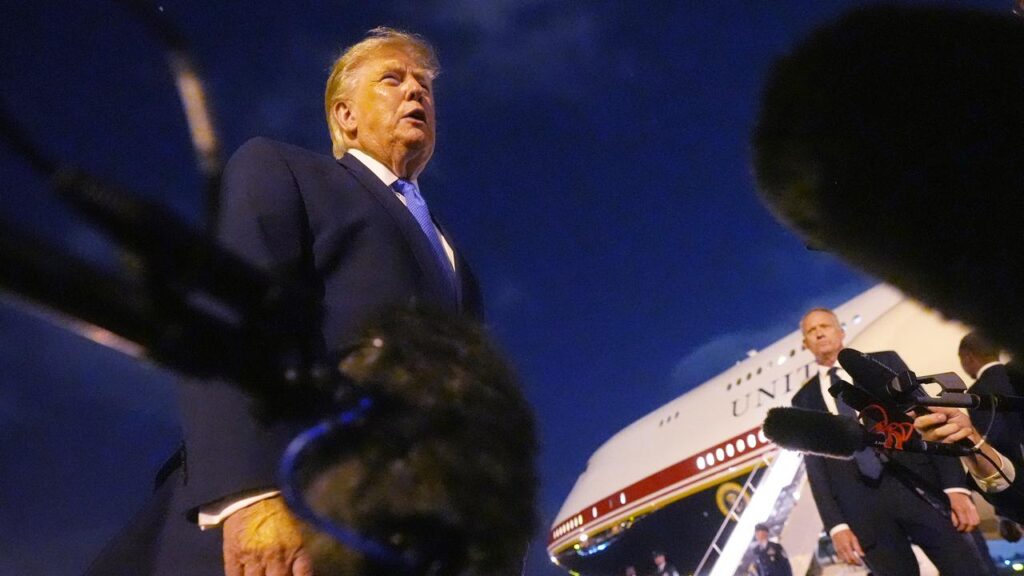 “A lot of progress has been made” regarding the Strait of Hormuz, US President Donald Trump says.
