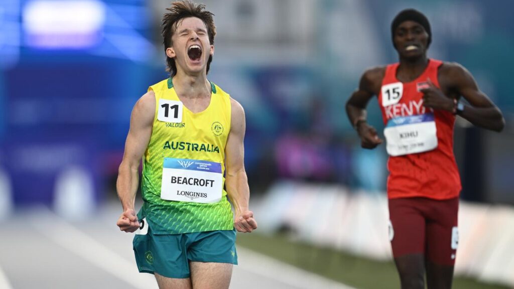 Isaac Beacroft celebrated his gold medal with vigour after a rival gave him some unsolicited advice.
