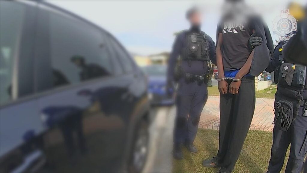 A police screenshot shows one of the arrested men after a person died at a house party.
