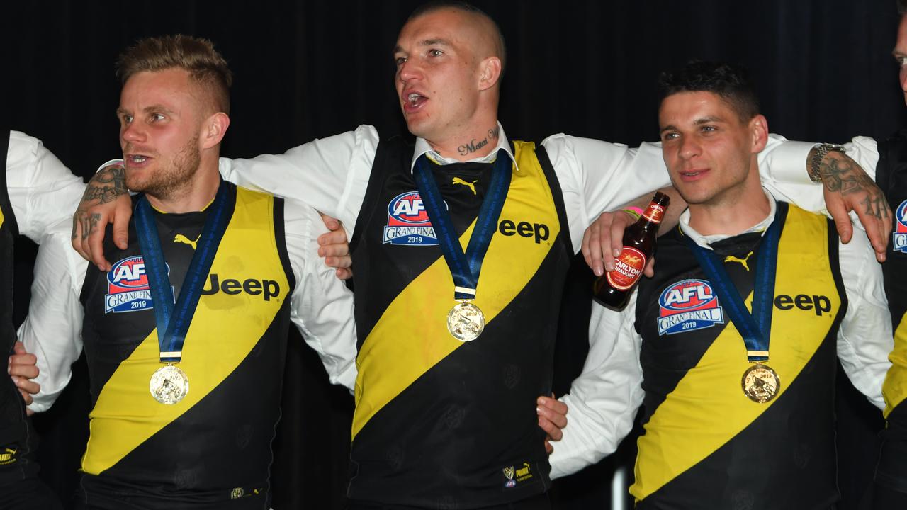 Brandon Ellis, Dustin Martin and Dion Prestia