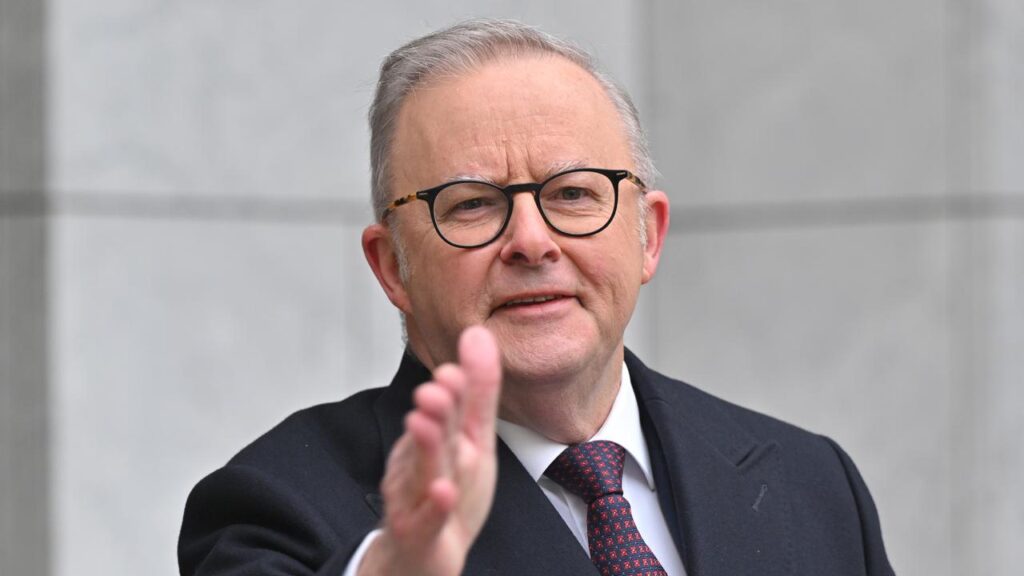 Prime Minister Anthony Albanese told reporters he conducts interviews using hand gestures.
