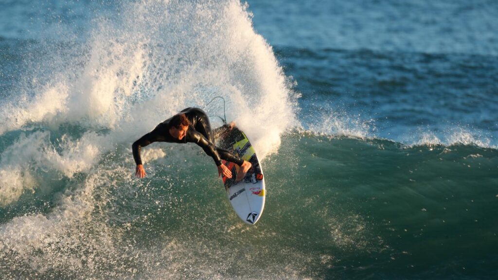 Australian Jack Robinson (pic) will need to beat Kelly Slater to keep his dreams alive in Teahupo’o.
