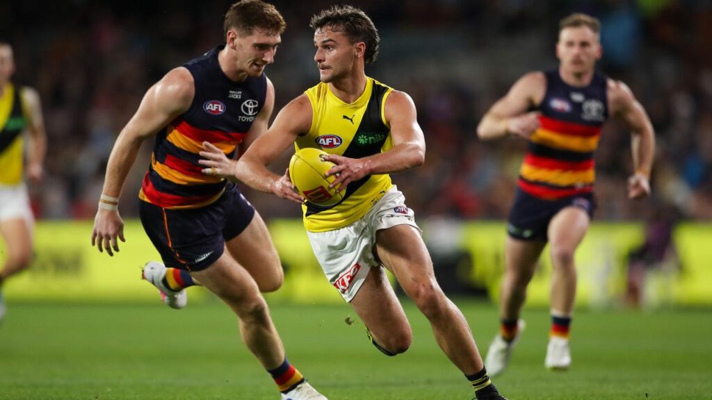 Battling Richmond gave Adelaide a mighty fright before going down by nine points.
