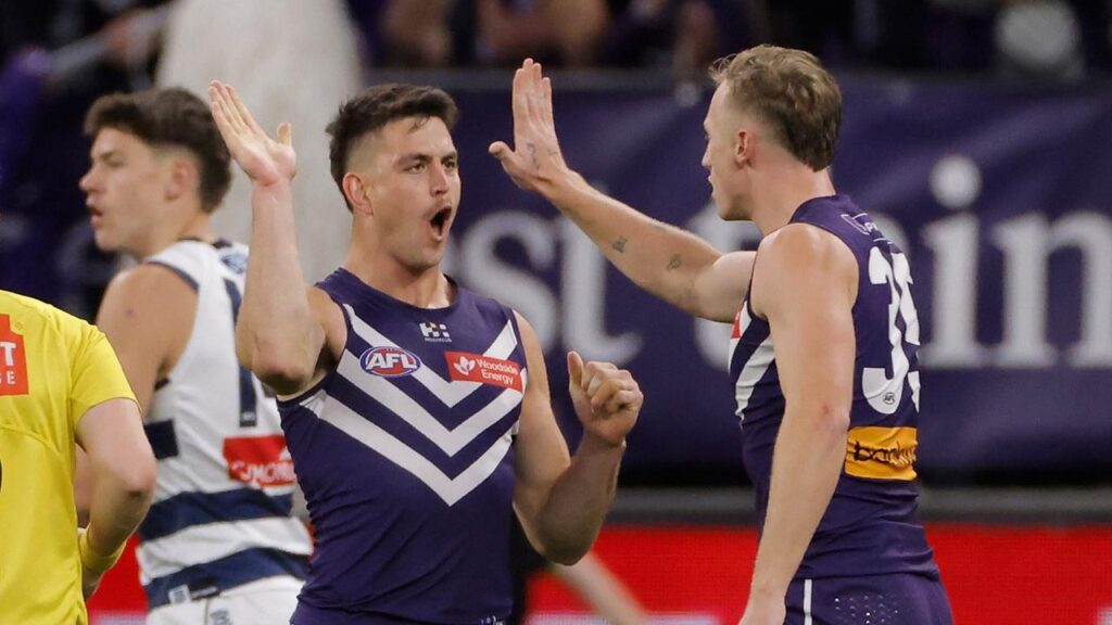 Essendon discard Patrick Voss and rookie pick Josh Treacy are two of Fremantle’s kingpins.

