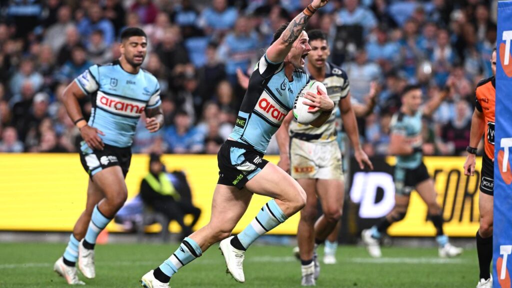 Spring surprise: Cronulla’s defeat of the Cowboys further belied their finals reputation.
