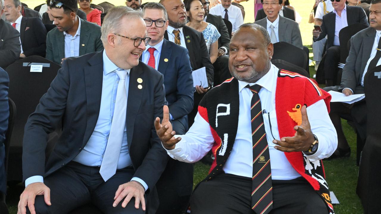 Anthony Albanese and PNG Prime Minister James Marape (file image)