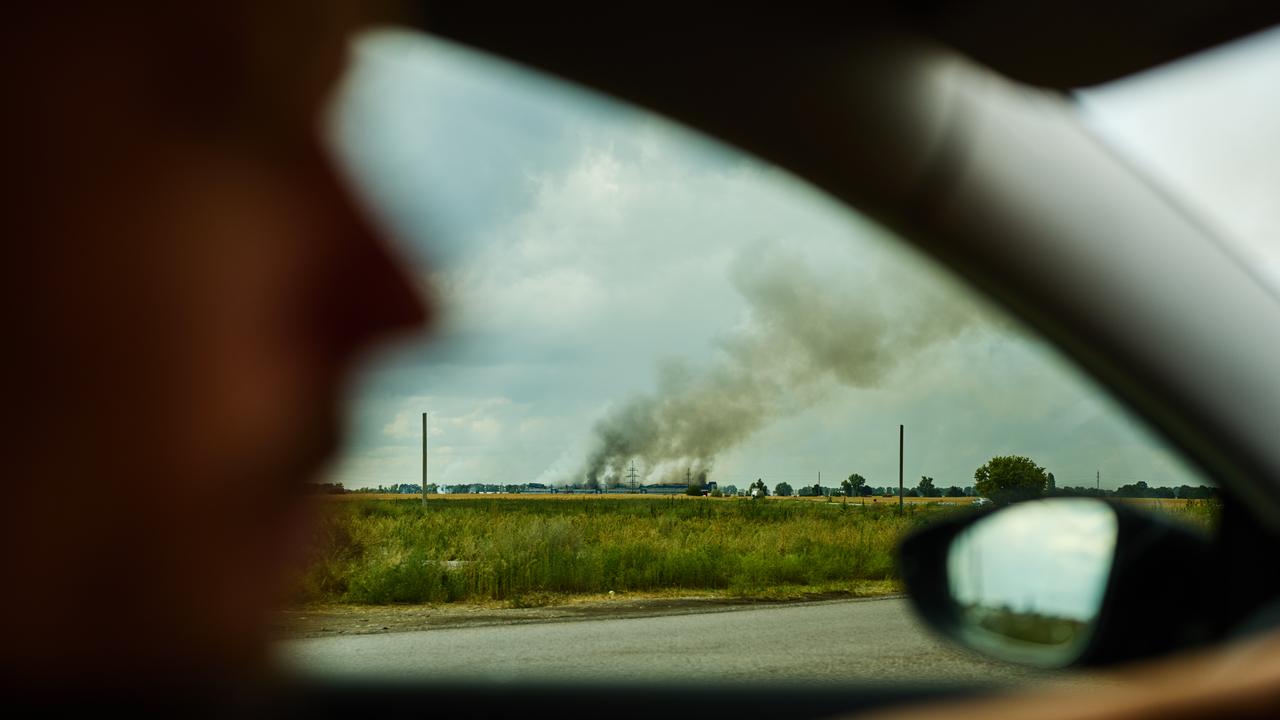 Smoke rises in Kyiv following reported Russian drone attack