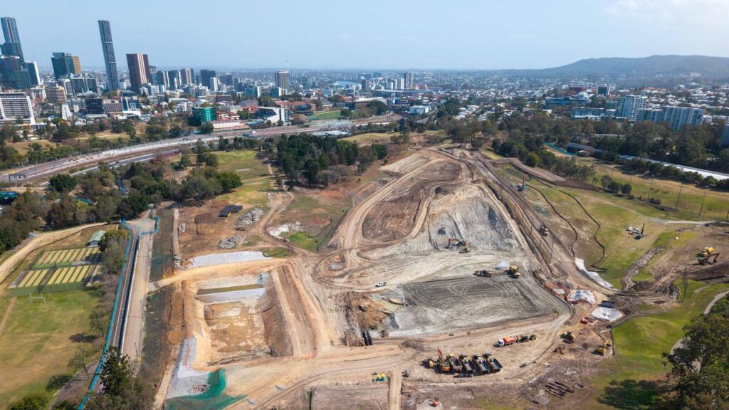 Earthworks are already under way at Brisbane’s Victoria Park Olympic stadium site.
