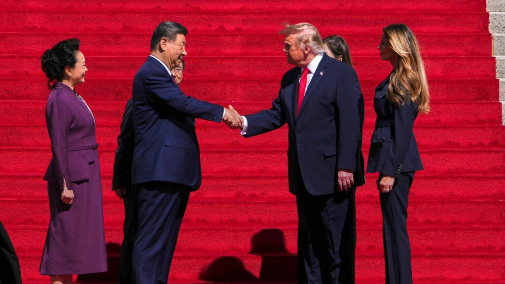 President Donald Trump says a meeting with President Xi Jinping produced great strides.
