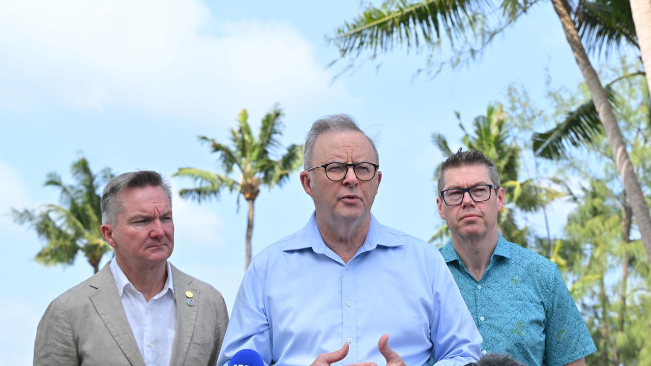 Chris Bowen, Anthony Albanese and Pat Conroy