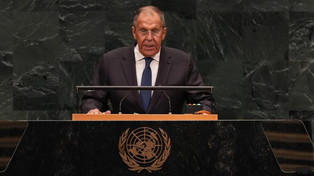 Russian Foreign Minister Sergey Lavrov denounced the West in his speech at the UN General Assembly.
