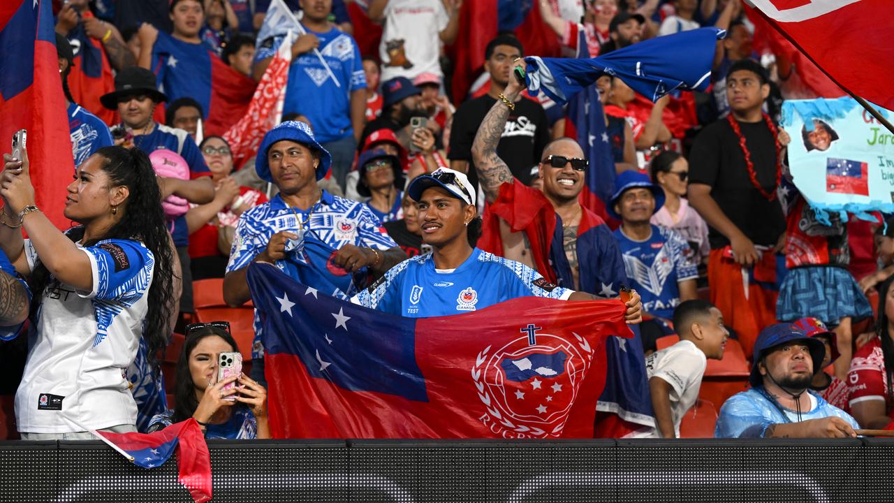 Samoa and Tonga fans.