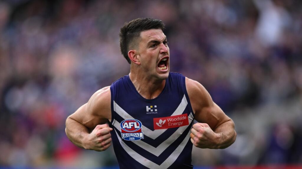 Patrick Voss had a big game, but ended up feeling devastated by Fremantle’s grand final defeat.
