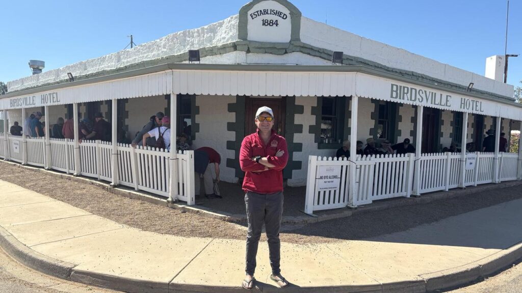 Josh Fleming began calling races at 14 and has been coming to Birdsville for almost three decades.
