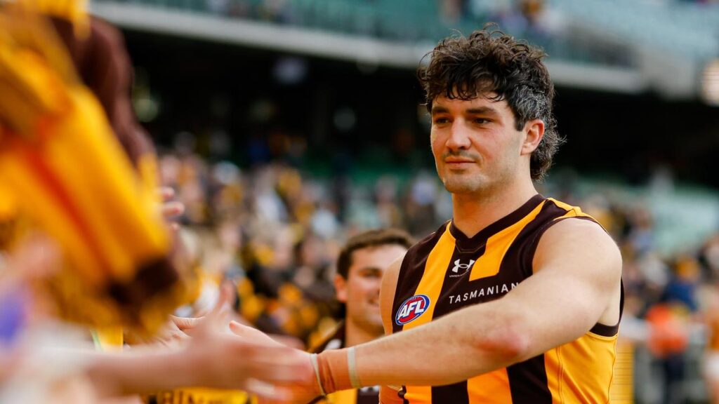 Tom Barrass has since apologised to referee Hayden Meyer after the Hawks’ preliminary-final loss.
