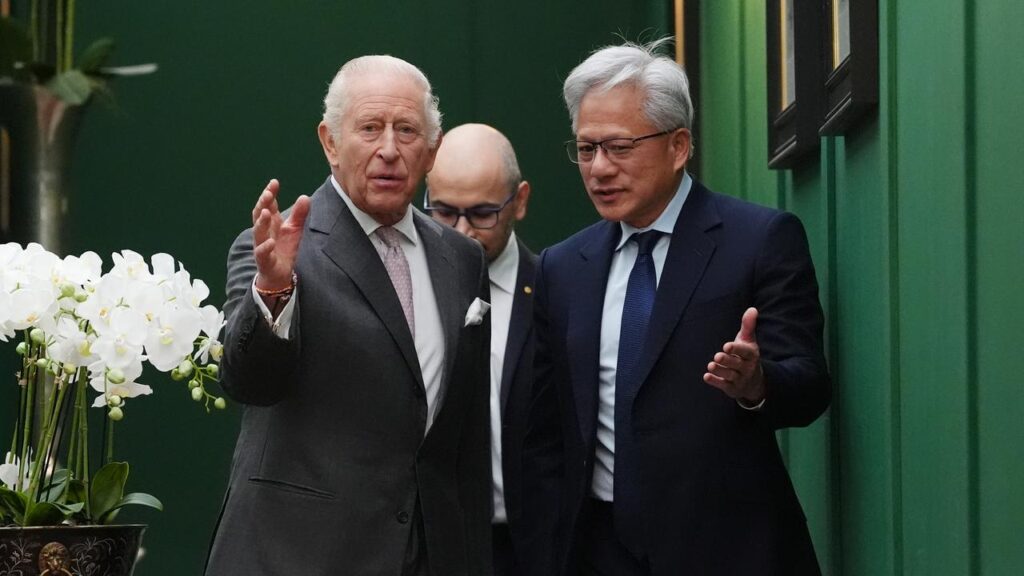 King Charles has hosted AI company heads including Nvidia chief executive Jensen Huang.
