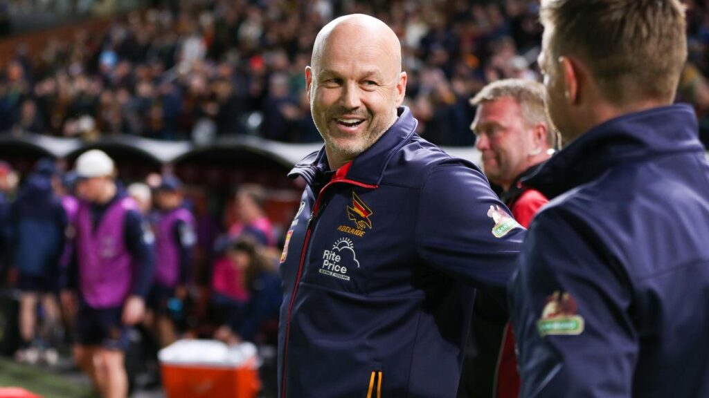 Adelaide coach Matthew Nicks is all smiles despite missing out on snaring a big name from Brisbane.
