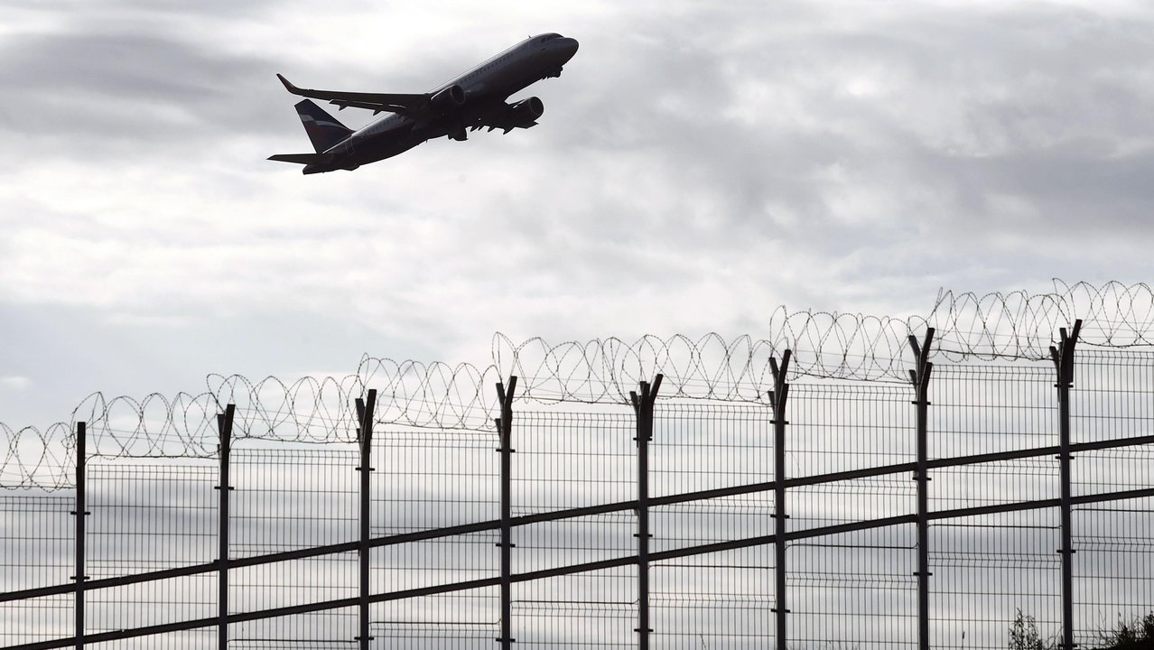 A passenger plane takes off at Sheremetyevo airport in Moscow