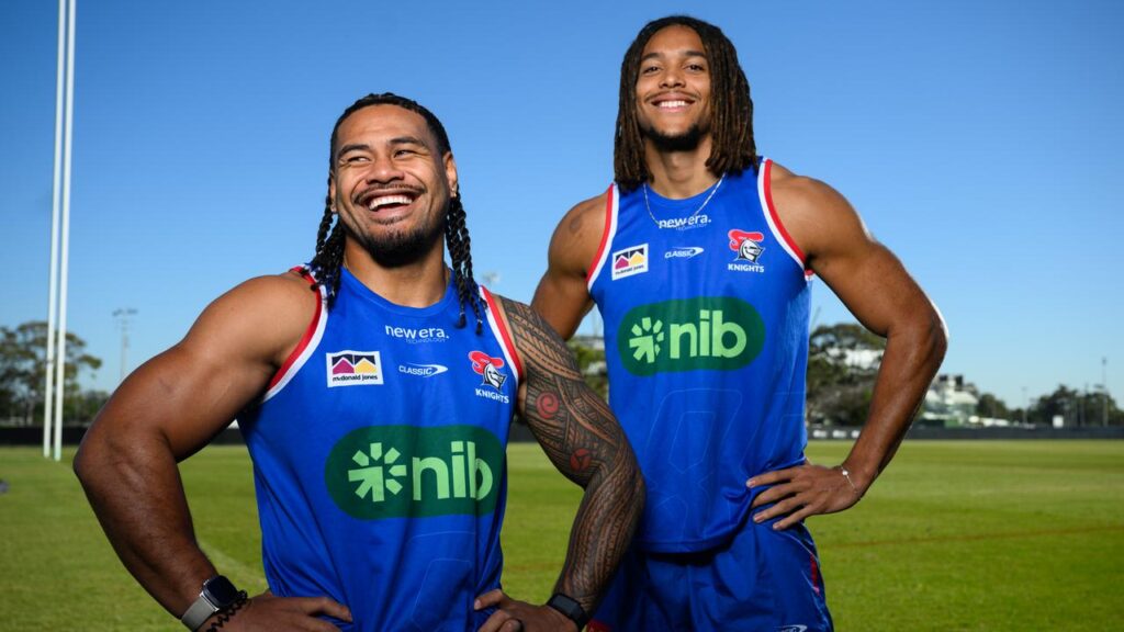 Greg Marzhew and Dom Young are all smiles given Newcastle’s desire to go after games in 2026.
