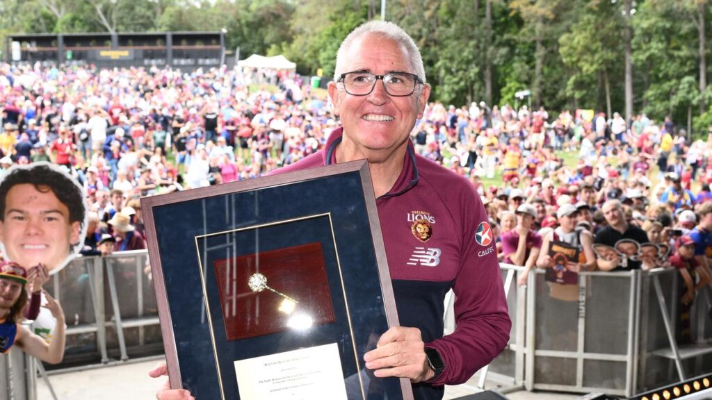 Brisbane coach Chris Fagan has been handed the keys to city after overseeing the Lions’ third title.
