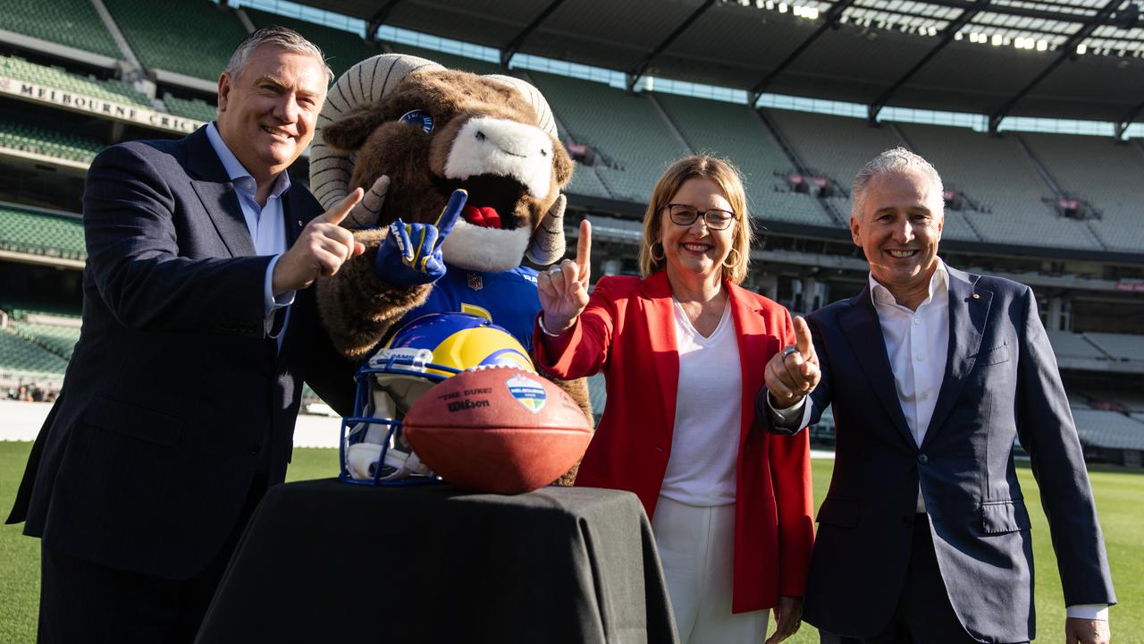 (L-R) Eddie McGuire, Victorian Premier