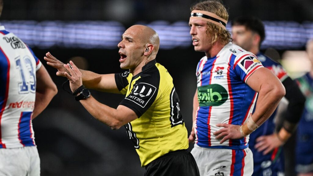 The NRL has threatened to ban fans after objects were thrown at Ashley Klein in Auckland.
