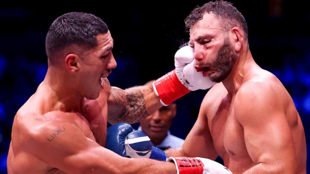 Jai Opetaia has stopped Noel Mikaelian in Las Vegas to set up a blockbuster next fight.
