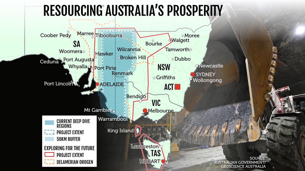 A graphic showing copper exploration in the Delamerian Orogen region