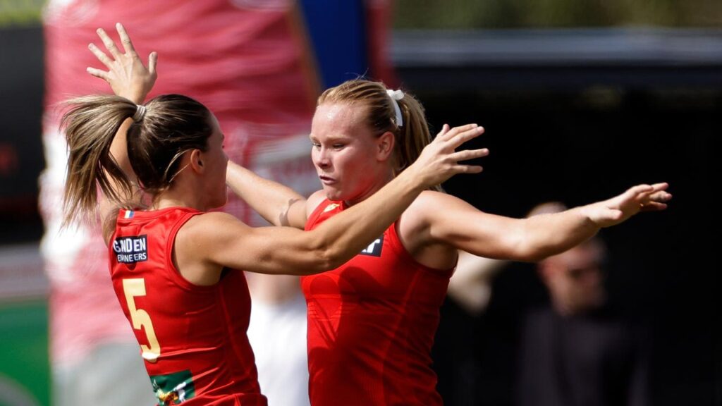 Niamh McLaughlin was one of the stars in Gold Coast’s win over Essendon. 
