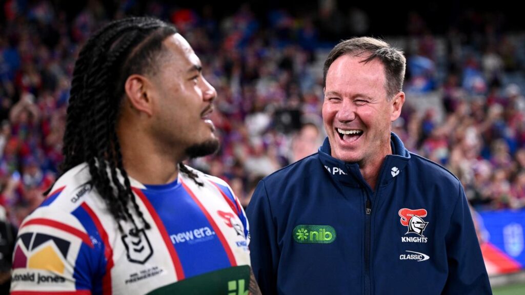Reunited and it feels so good: Greg Marzhew and coach Justin Holbrook are revelling in the finals.
