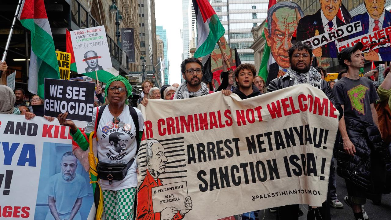 Protest after Israeli Prime Minister Benjamin Netanyahu's address