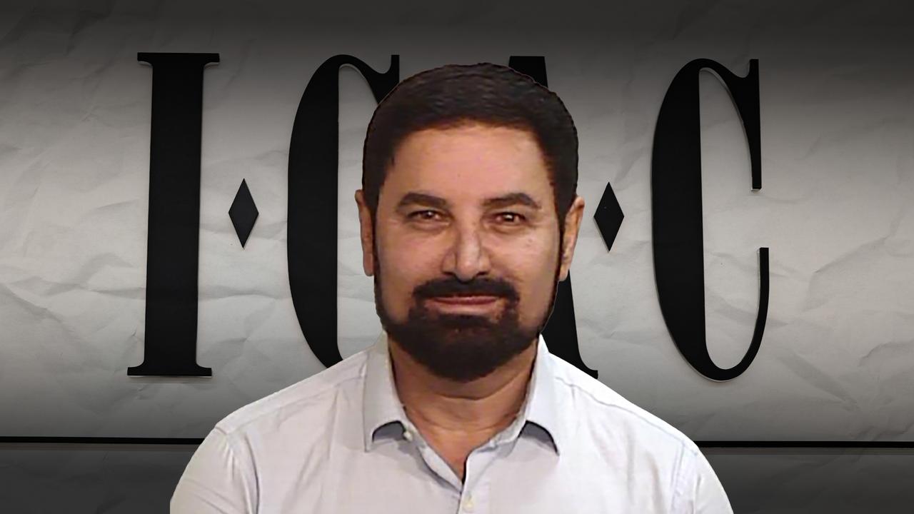 Composite image of property developer Jean Nassif and ICAC logo
