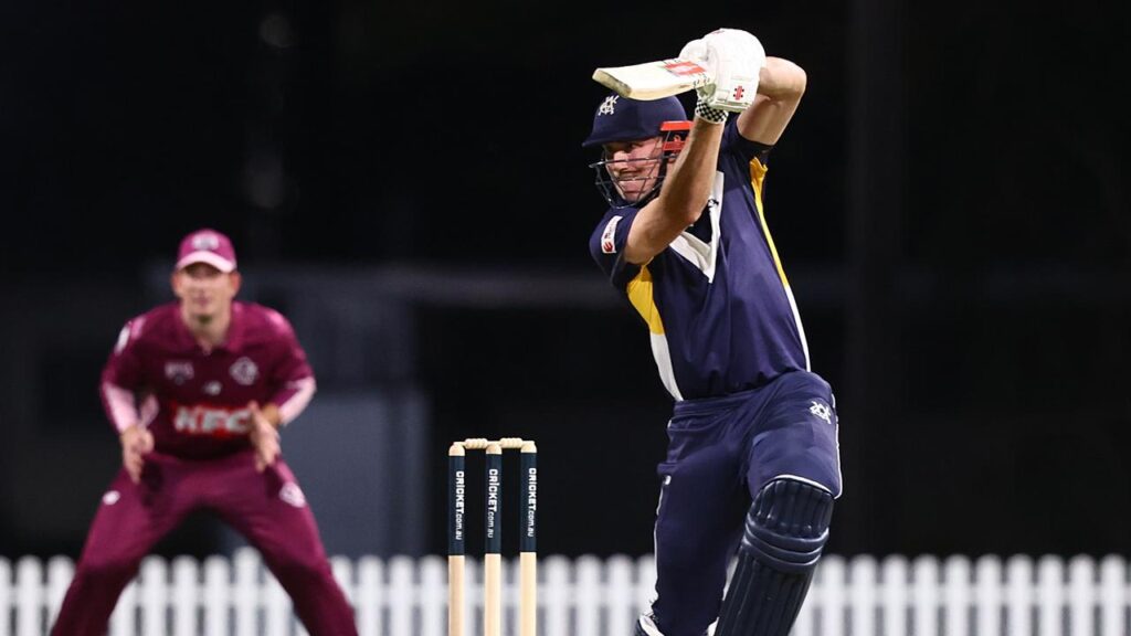 Victoria’s Will Sutherland hit four sixes on his way to a ton in the stunning win over Queensland.

