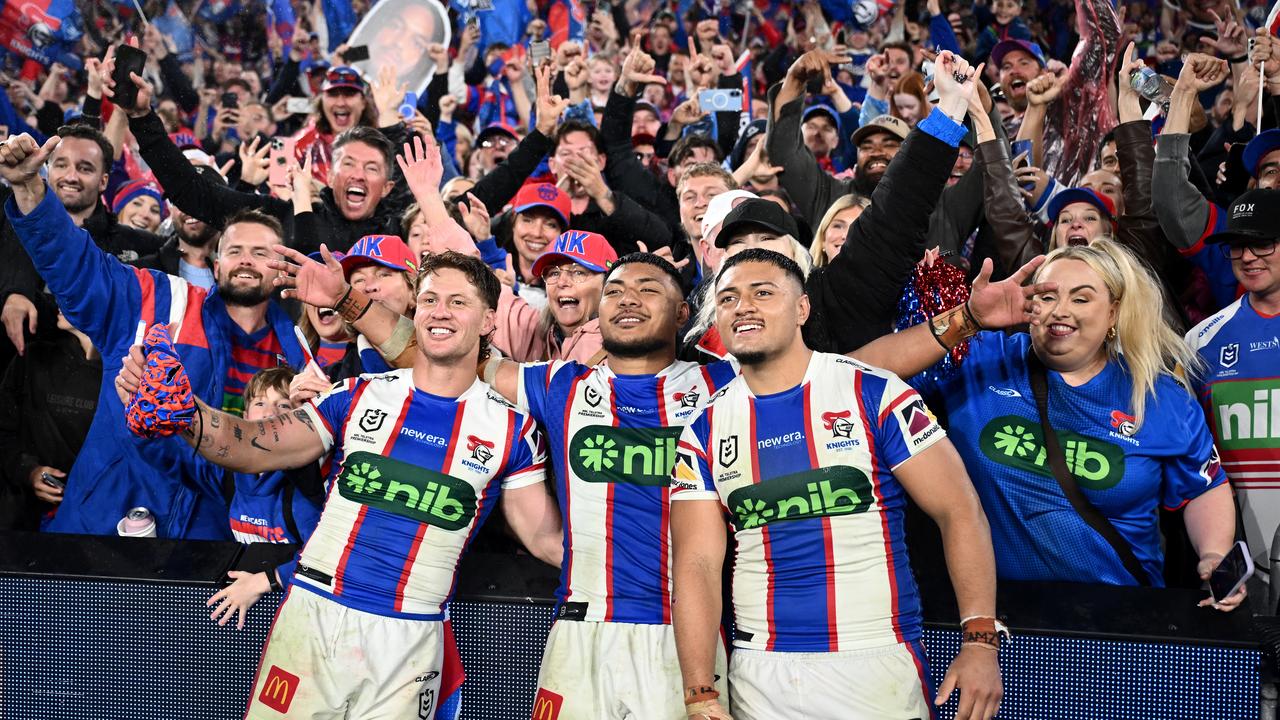 Kalyn Ponga, Francis Manuleleua and Jermaine McEwen