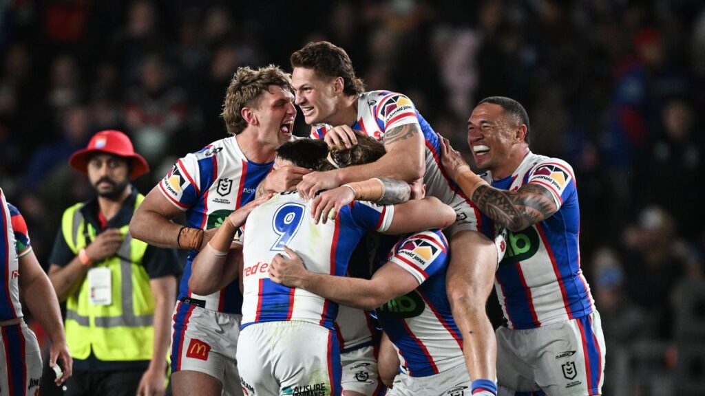 Newcastle’s stunning win in Auckland is not the end of their 2026 story, Kalyn Ponga (c) says.
