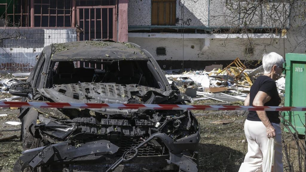 A woman and two children have been killed in a Russian strike on Kyiv.
