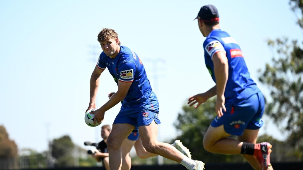 Cody Hopwood at Newcastle training in preparation for their clash against the Warriors at Eden Park.
