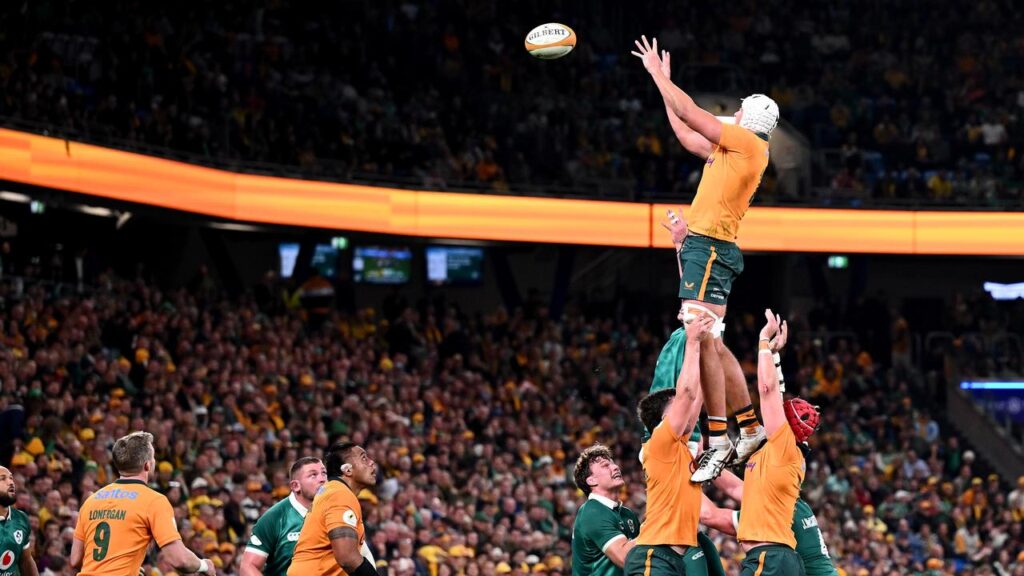 Josh Canham (lifted) won’t be available to call the Wallabies’ line-outs due to a hamstring injury.
