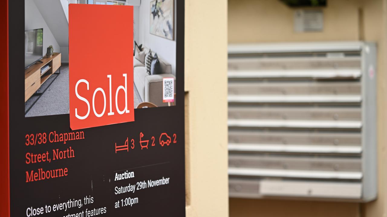 A sold sign on a real estate advertisement (file image)