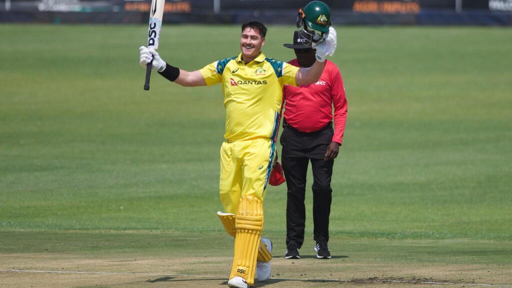 Matt Renshaw admits he did not expect to be celebrating scoring an ODI century for Australia.
