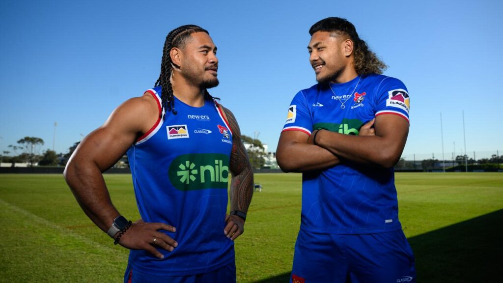 Francis Manuleleua (right) plans to target Nathan Cleary as Newcastle chase a grand-final spot.
