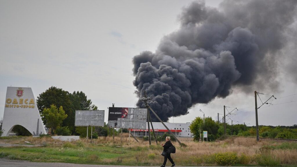 Odesa’s administration says a Russian drone attack has injured nine people at the Ukrainian port.
