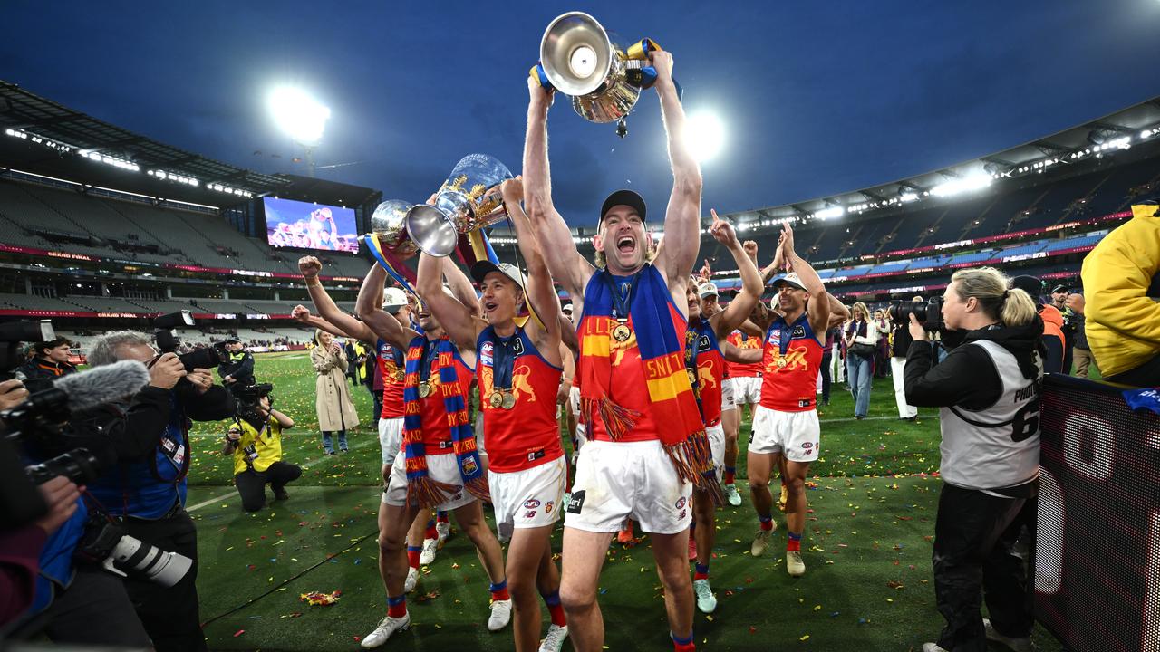 Lions celebrate.