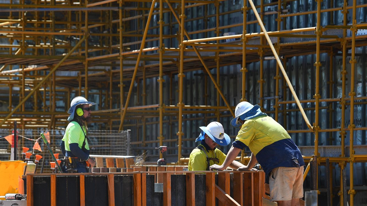 Builders at a construction site