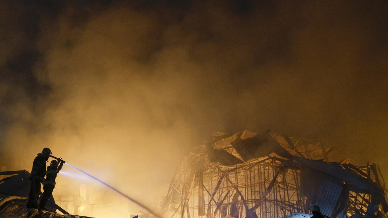 Russian strike on an industrial warehouse near Kyiv