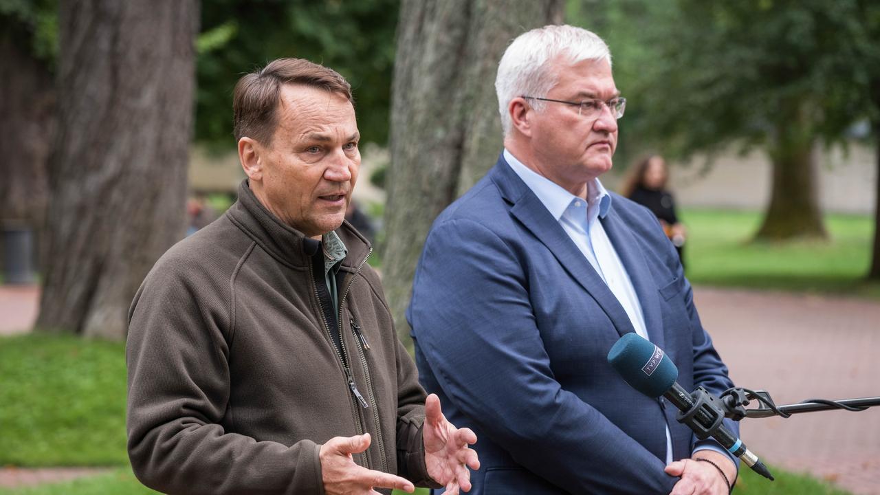 Radoslaw Sikorski and Andrii Sybiha in Kyiv, Ukraine